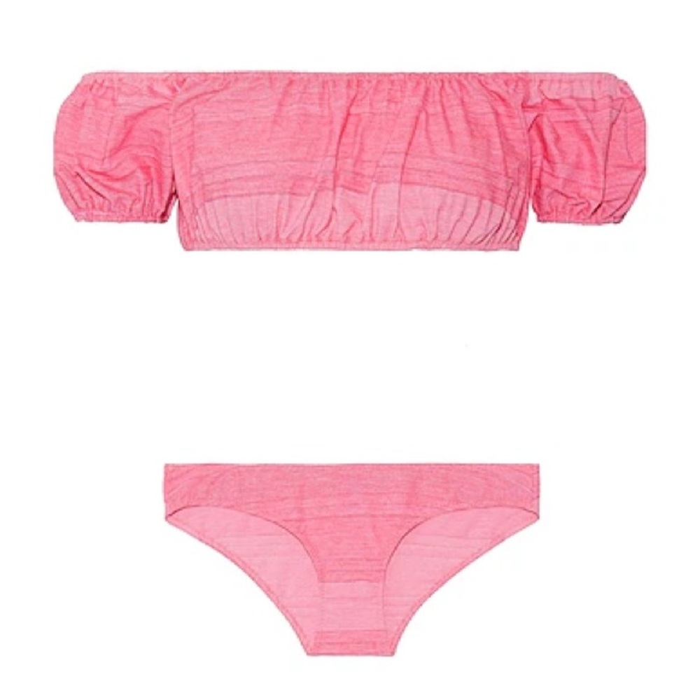 LISA MARIE FERNANDEZ Pink Off-Shoulder Bikini Set sz XS
